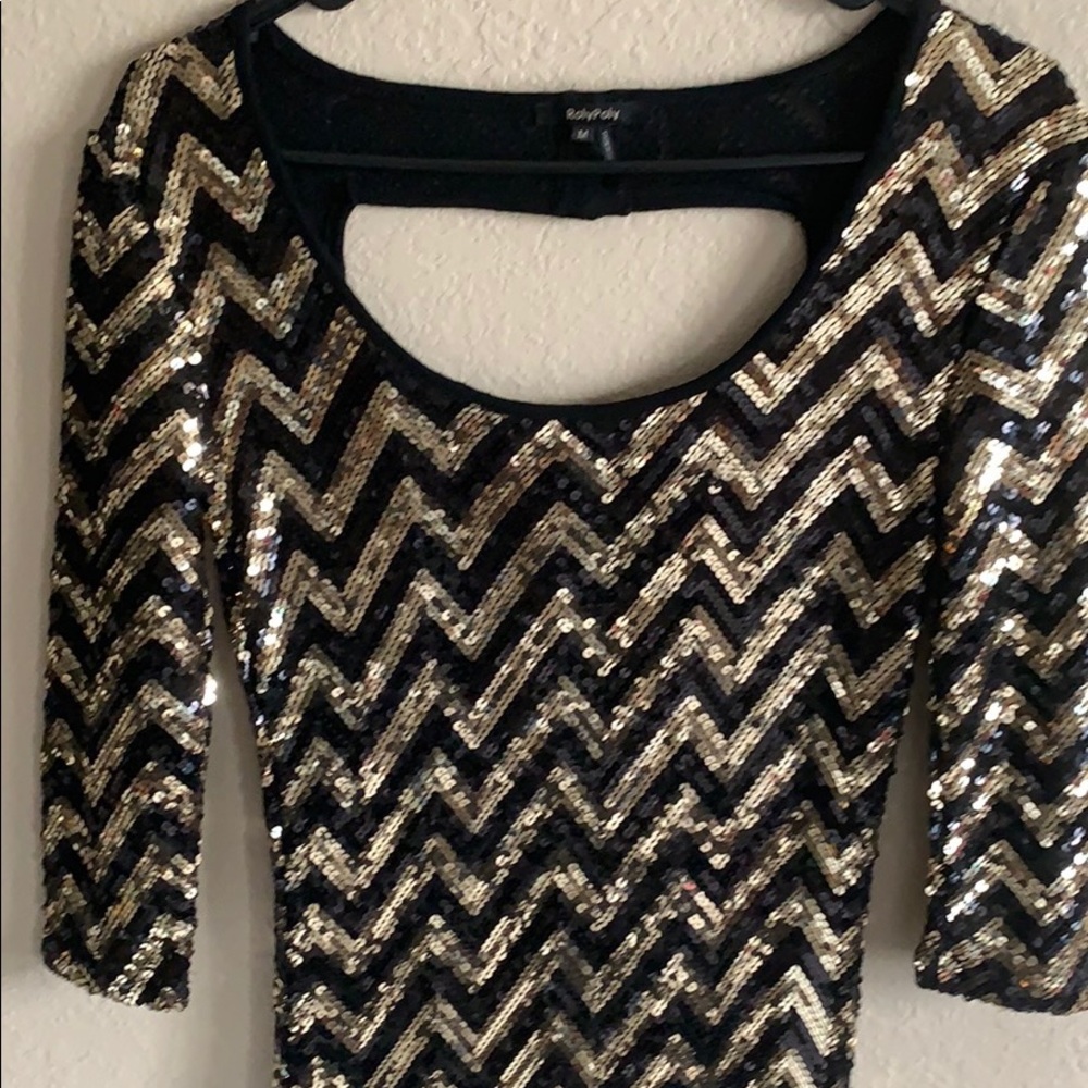 Mini sequence dress - Picture 2 of 5